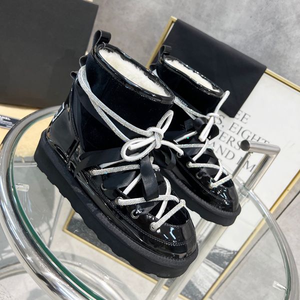 

designer boots paris luxury brand boot woolen boots genuine leather martin ankle booties winter woman short boot sneakers trainers slipper s, Black