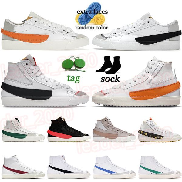 

designer blazer mid 77 jumbo kow running shoes 2023 fashion platform blazers mismatch orange sail white indigo cool grey skate men women spo, Black
