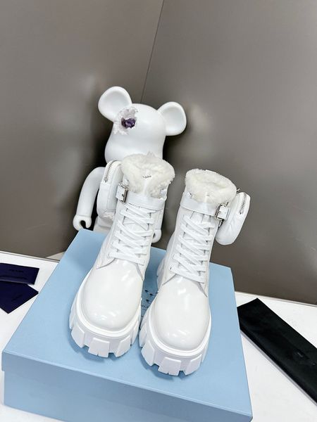 

winter fashion luxury designer boots knee flip leather warm woman boot cowgirl waterproof combat chelsea 0713, Black