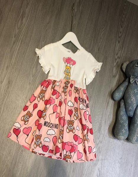 

kid girl clothes set party fashion pink summer dress flower wedding dresses cotton material boutique toddler clothe 110160 cm2624092, White
