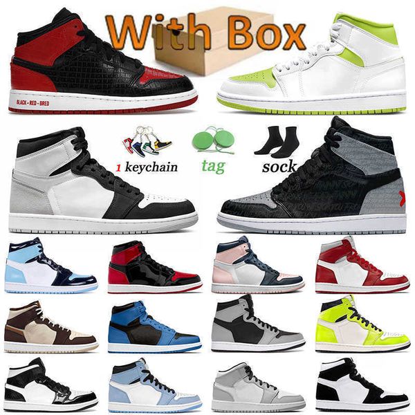 

jumpman 1 arrival mens 1s basketball shoes us 12 white lime sports stage haze high og sneakers patent bred trainers women shadow mid cream a, Black;white