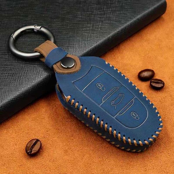 

car key leather car key cover for peugeot 208 508 3008 308 5008 2008 accessories auto remote key shell case protector covers t221110