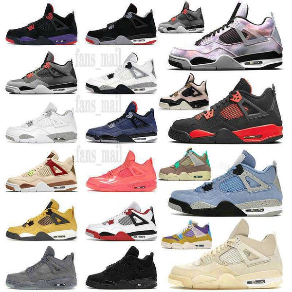 

2022 jumpman 4 4s basketball shoes zen master cool grey union bred wild things black cat red thunder university blue sail white oreo men qfi, Black;white