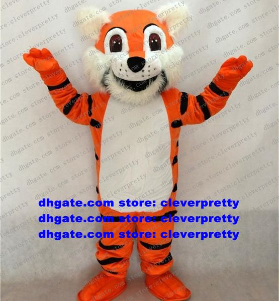 

orange color tiger tigerkin tigress mascot costume cartoon character outfit suit stage performance someone inside zx2393, Red;yellow