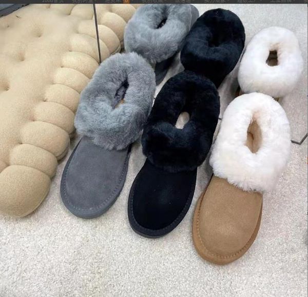 

designer women classic snow boots mini platform ultra matte fur boot suede wool blend comfort winter female designers ankle boots size 35-40, Black