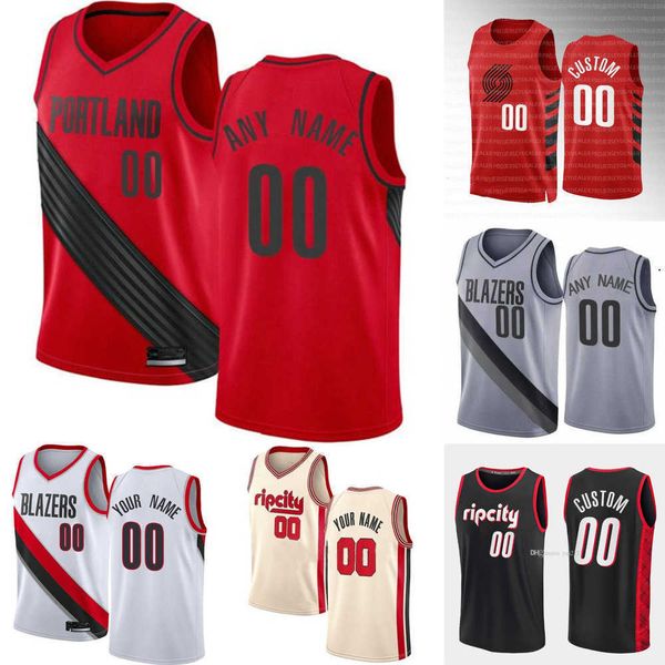 

basketball jersey mens womens youth portland''trail blazers''custom 11 josh hart 1 anfernee simons 0 damian lillard 27 j, Black;red