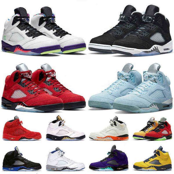 

5s mens outdoor shoes jumpman 5 bluebird moonlight racer blue raging red stealth 2.0 alternate grape what the men trainers sports, Black