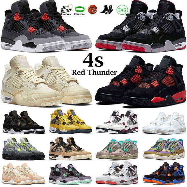 

women height men increasing basketball shoes 4s red thunder 4 fire cactus university blue white oreo black cat royalty infrared mens trainer, Black;white