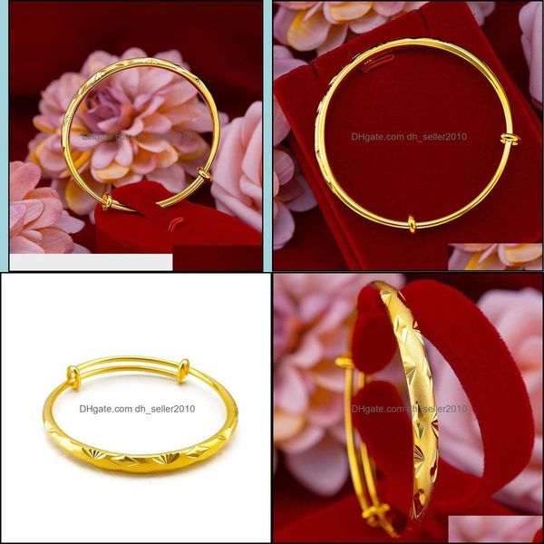 

bangle bangle engraved dubai traditional women yellow gold filled female adjust bracelet pretty giftbangle drop delivery jewelry brac dh5r3, Black