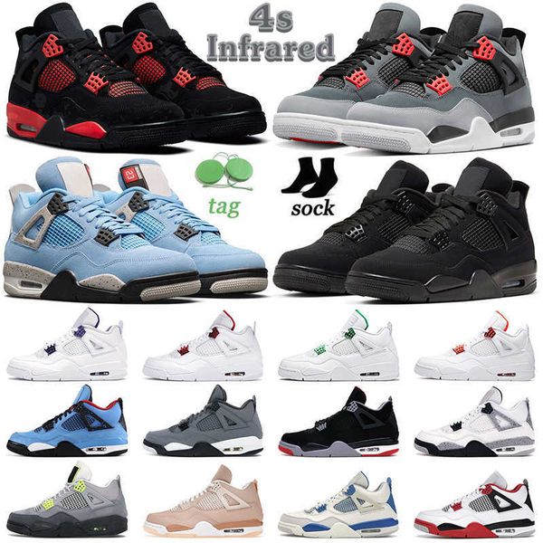 

2022 4 4s jumpman basketball shoes for men women infrared fire red thunder black cat bred motosports university blue mens trainers sports