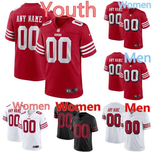 

custom football jerseys men san francisco''49ers''5 trey lance 85 george kittle 97 nick bosa 99 javon kinlaw 44 kyle jus, Black;red
