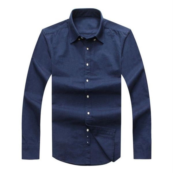 

fashion-new autumn and winter men's long-sleeved cotton shirt pure men's casual poloshirt fashion oxford shirt social br263d, White;black