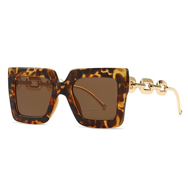 

new fashion trendy modern sports sunglasses for women designer unique chain eyewear oversized square shades sunnies beach vocation driving g, White;black