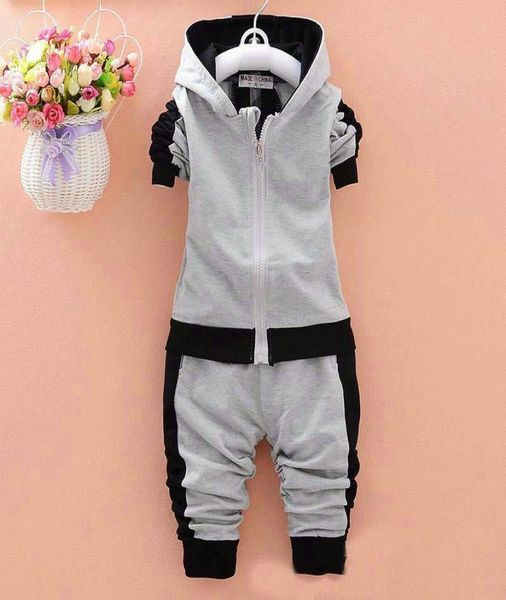 

toddler baby boys girls brand suits children sports jacketpants 2pcssets clothes set kids tracksuits1084835, White