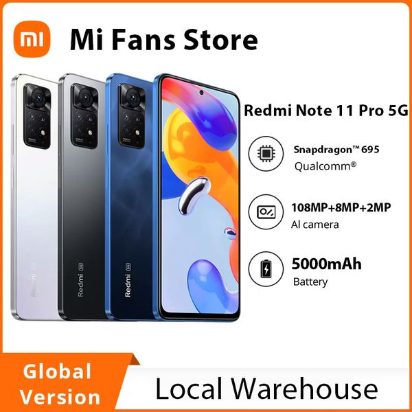 

xiaomi redmi note 11 pro 5g 8gb 128gb mobile phone 108mp camera snapdragon 695 120hz global version