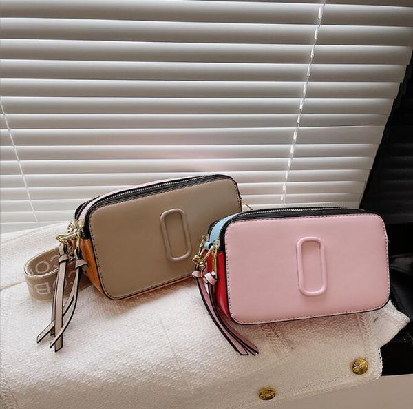 

retail women bags new 2022 contrast color small square bag trend letter single shoulder messenger bag j006, Red;black