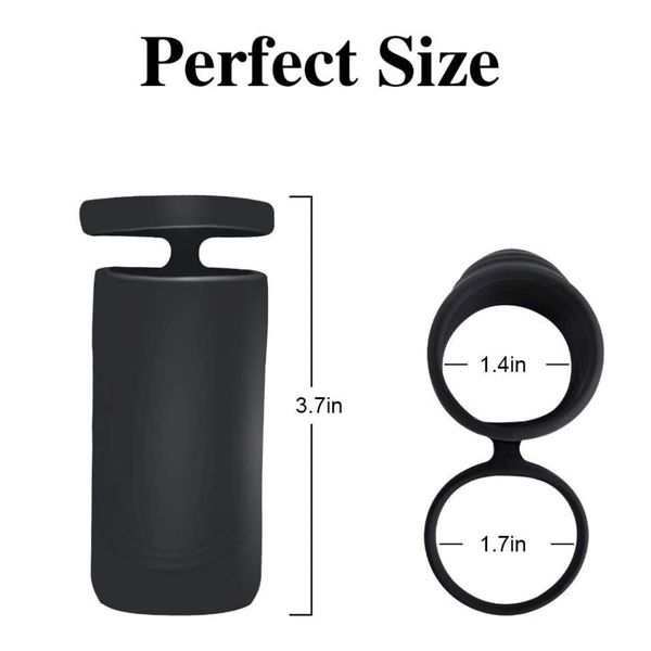 

costumes reusable silicone penis ring enlargement delay ejaculation toys for men erection extender cock ring sleeve chastity device, Black