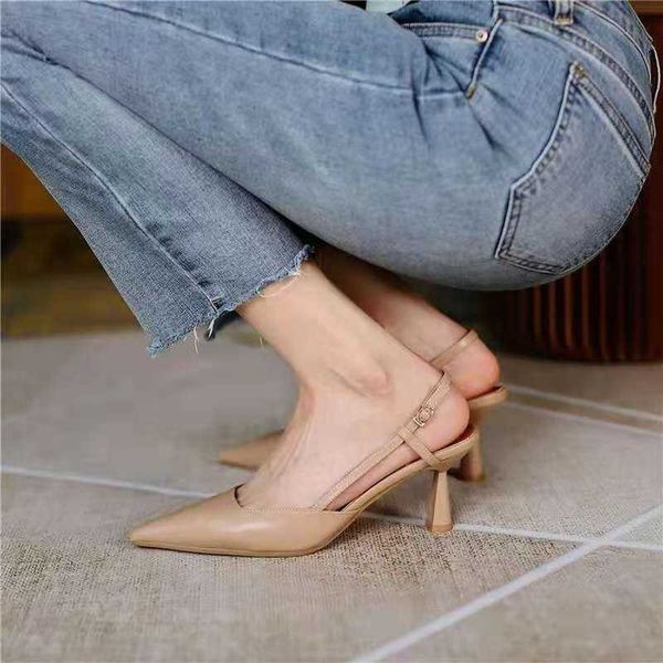 

hbp dress shoes salu high thin heels sandals for woman basic model genuine leather c, Black