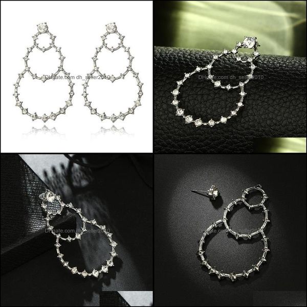 

stud stud kristi tina 1 pcs big crystal earrings women trendy 2021 geometric pendant wedding party jewelry christmas gift drop delive dhli5, Golden;silver