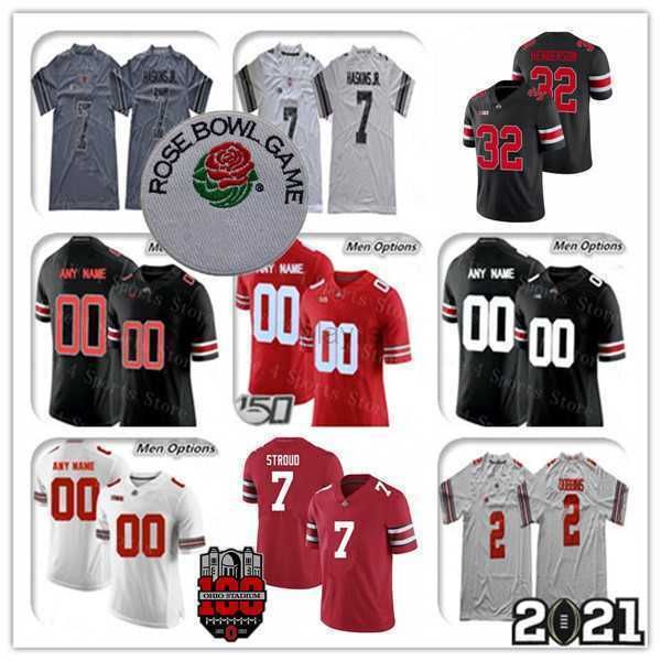 

american college football wear ncaa ohio state buckeyes osu football jerseys c.j. stroud treveyon henderson jaxon smith-njigba chris olave m, Black