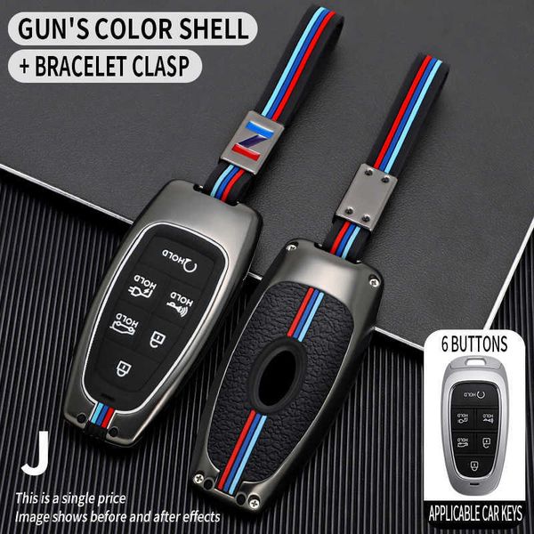 

car key 6 buttons alloy car key case cover for hyundai ioniq 5 t221110