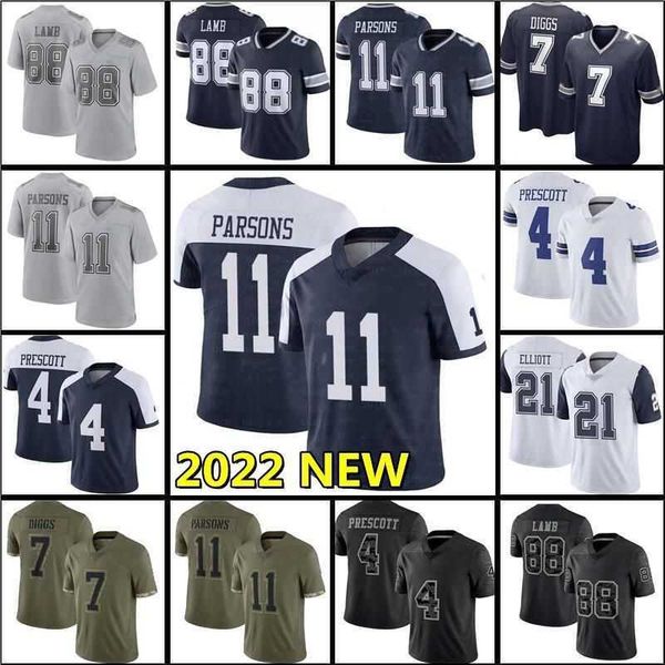 

ceedee lamb trevon diggs micah parsons custom football jerseys ezekiel elliott dak prescott michael gallup tony pollard demarcus lawrence le, Black;red
