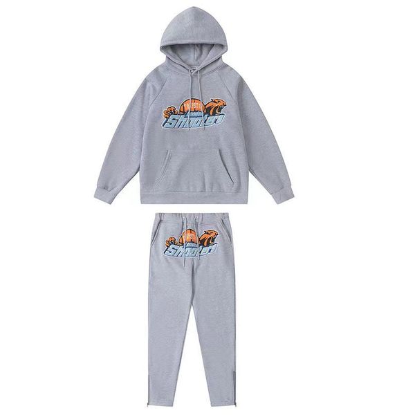 

embroidery tracksuits designer pull mens trapstar rainbow towel decoding hooded sportswear men and women suit zipper trousers suit 28ub, Gray