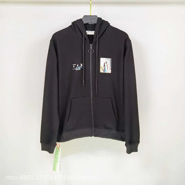 

hoodies men's fleece fall / winter 2022 off hayes couple exciting kiss oil painting arrstyle zipper cardigan hooded sweater jacket 3ig8, Black;brown