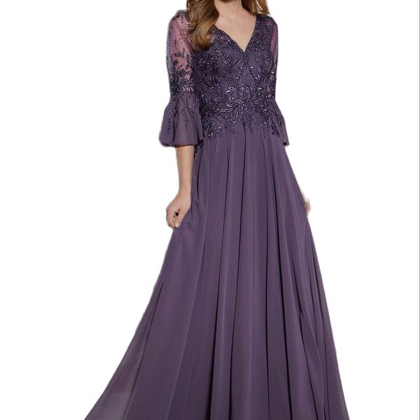 

mother of the bride dresses beaded lace elegant mid-quarter sleeves long chiffon 2022 large size new in, Black;red