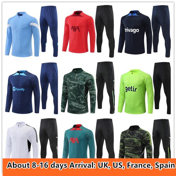 

football tracksuits jogging survetement chandal tuta giacca 2022 2023 mens and kids training jacket shirt jerseys, Black