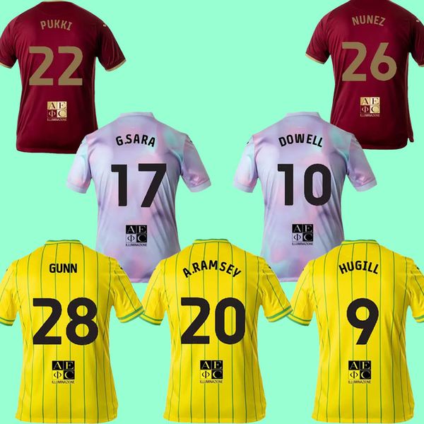 

22 23 nor wich pukki soccer jerseys city 2022 2023 hugill rashica mclean dowell buendia tzolis sargent home yellow away red third men kids b, Black;yellow
