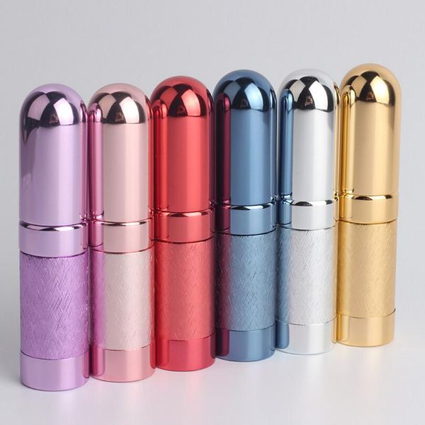 

500pcs 6ml refillable aluminum spray perfume bottle empty glass fragrance bottle metal atomizer new