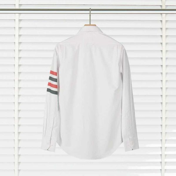 

luxury brand shirts thoms brownns blouse designers autumn and winter men's tb fashion one sleeve four long shirt embroidered logo fitte, White;black