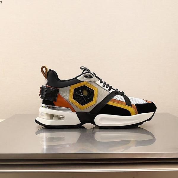 

designer shoes fashion luxury shoes men's leather lace up platform oversized sole sneakers casual shoes size 38-45 g0790 hxf, Black