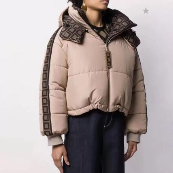 

womens jacket parkas down coats hooded classical windbreaker warm women parka zipper casual outwear letter thich clothing, Black