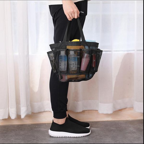 

portable mesh beach bag makeup travel storage wash mesh swimming bath wholesale014
