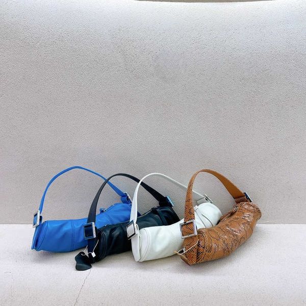 

shoulder bags evening bags bag female new korean net red snake cowhide fold one shoulder underarm bag french stick bag handbag 220909
