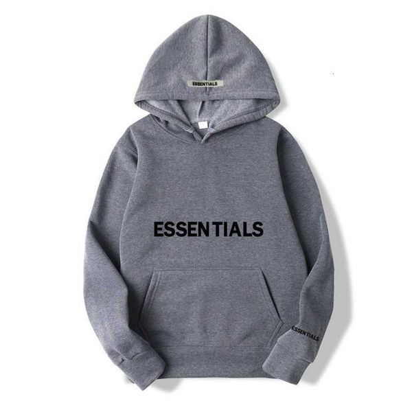 

fleece essentials hoodies men beige sweatshirt reflective letter printing oversized hoodie fashion hip hop streetwear yeav, Black