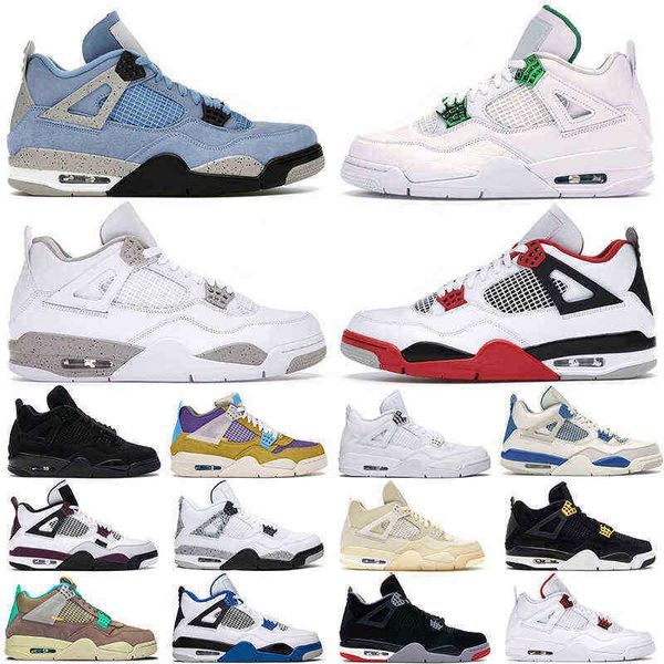 

mens outdoor shoes 4s jumpman 4 university blue black cat pure money metallic purple fire red white cement men sports sneakers