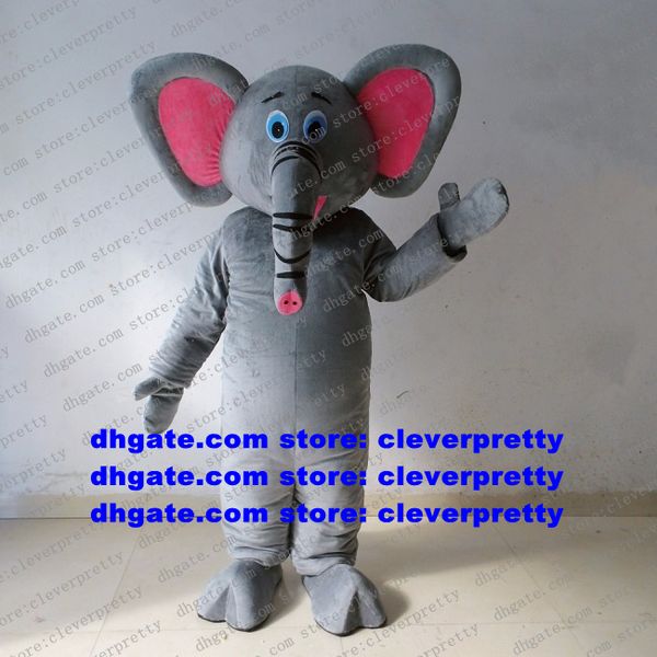 

grey elephant elephish mascot costume cartoon character outfit suit enterprise propaganda campaign propaganda zx2418, Red;yellow