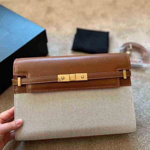 

metal buckle tote women handbag shoulder canvas and leather luxury designer bags crossbody female underarm purses 220316