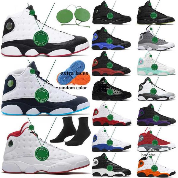 

2023 basketball shoes sneakers midnight navy red flint flight blue reflective black cat obsidian retros men 13s jordens 13 xiii history of