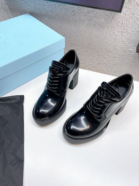 

designers women boots letter printing chunky heel shoes matte bright leather classic 0720, Black