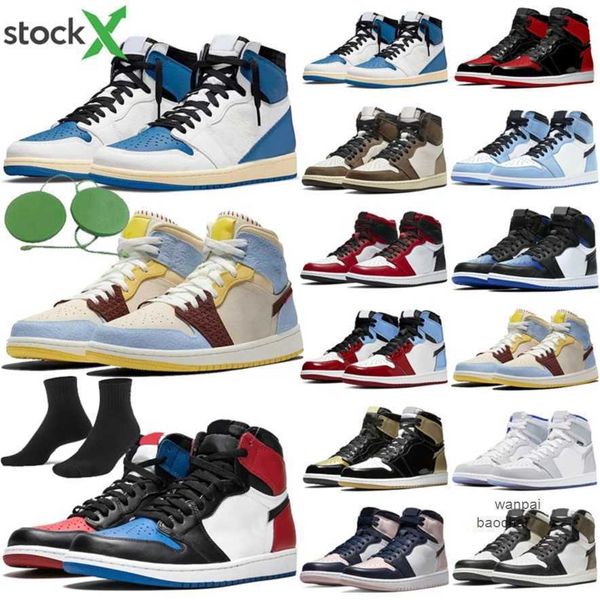 

2023 mens womens basketball shoes jumpman 1 high og 1s university blue red grey fog triple black white x shadow college dark forbidden unc