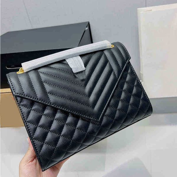 

2 sizes designer shoulder bag women classic messenger bags leather shoulder crossbody envelope bag female purses 220714
