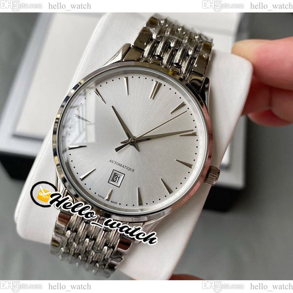 

40mm master ultra thin 1238420 automatic mens watch silver dial q1232510 q1238420 stainless steel bracelet watches hellowatch e200a3, Slivery;brown