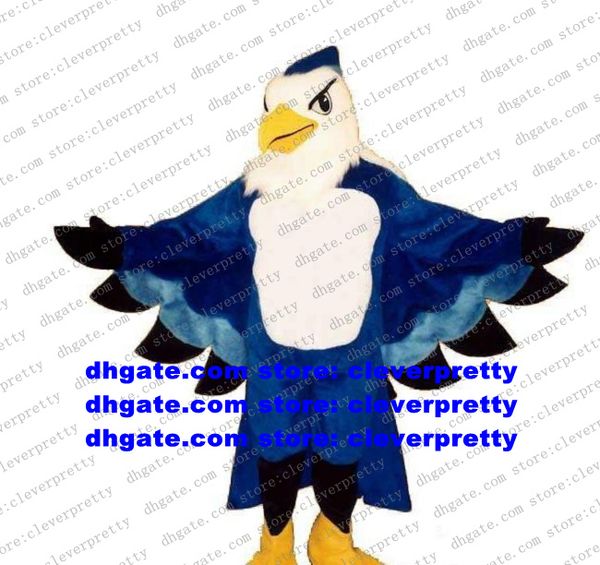 

blue long fur hawk mascot costume falcon tercel tiercel vulture bald eagle vulture commercial street mega-event zx1433, Red;yellow