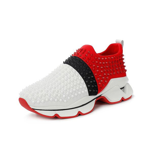 

accessories dress designer shoes leather color matching thick bottom technology mesh breathable leather retro chunky sneakers running, Black