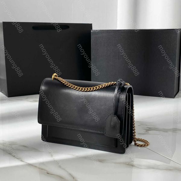 

10a tier quality luxuries designers 22cm medium womens bag real leather cowhide quilted purse flap sunset handbag crossbody black