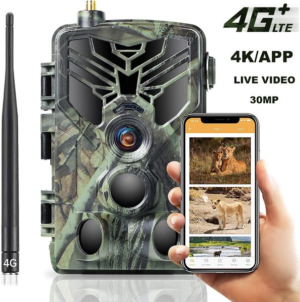 

4k live video app trail camera cloud service wildlife hunting cameras stream media 4g wireless 30mp night vision hc810pro, Camouflage